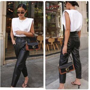 NWOT Zara 80’s Corsy Faux Leather Pants Size‎ 2